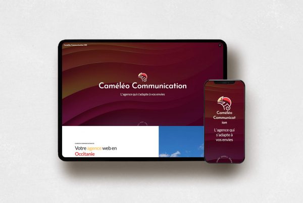 Présentation du site Caméléo Communication sur mobile et tablette